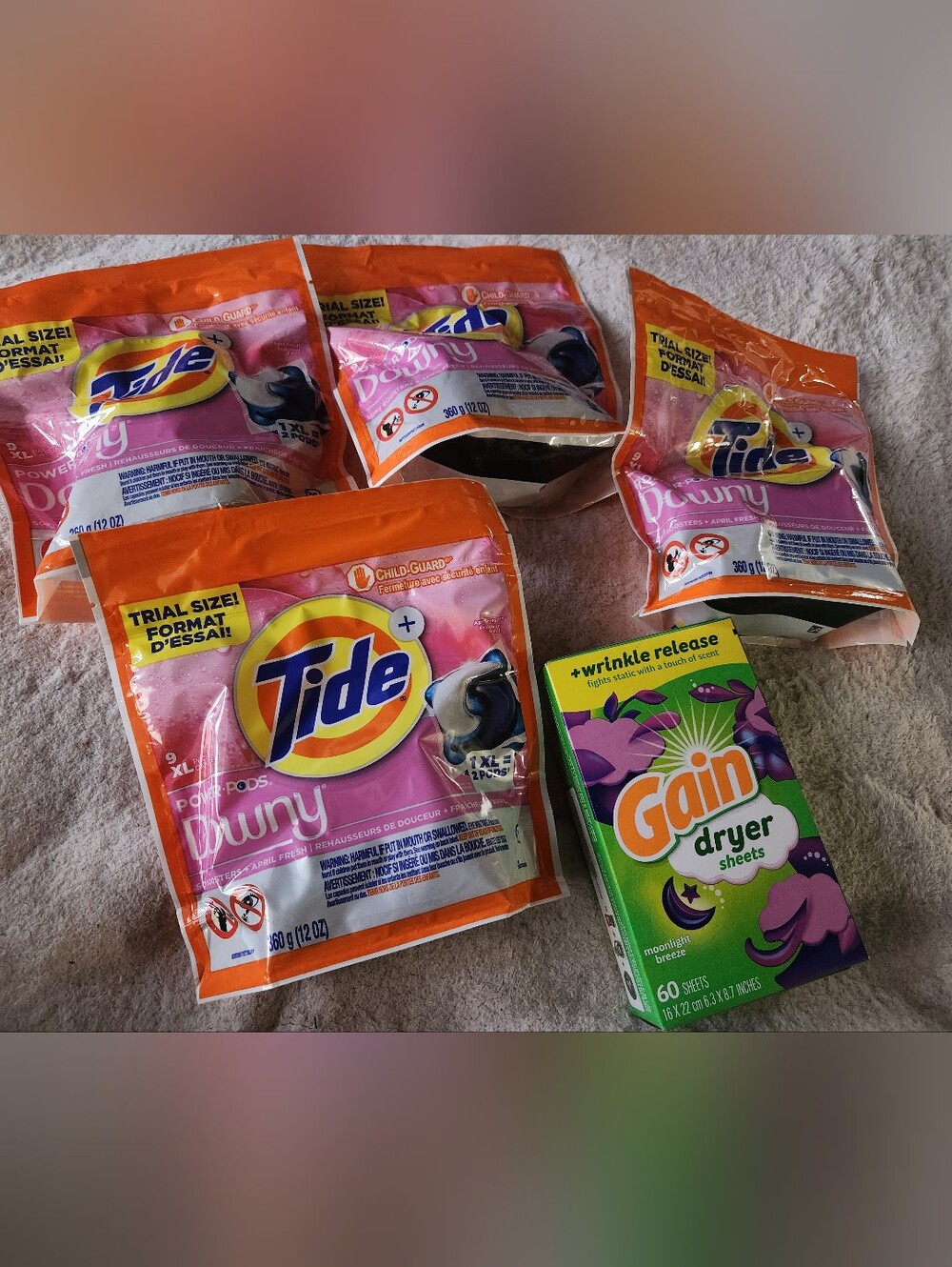 Tide + Downy Laundry Detergent Pods Trial Size - Orange and Pink